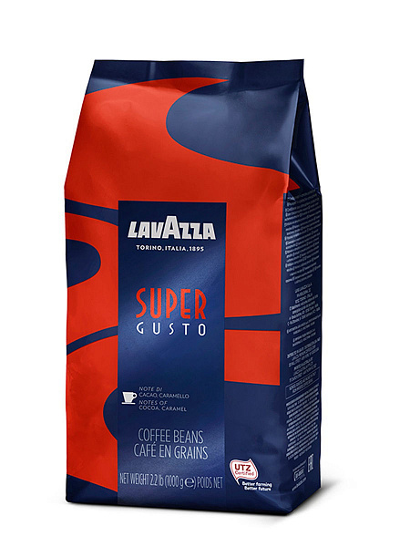 Кофе в зернах Lavazza Super Gusto UTZ 1 кг, Лавацца фото в онлайн-магазине Kofe-Da.ru