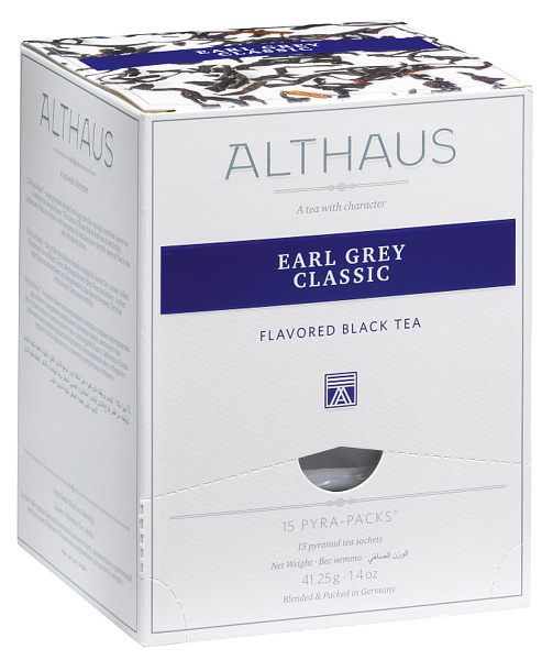 Пакетированный чай в пирамидках Pyra-Pack Althaus Earl Grey Classic 15х2.75 гр фото в онлайн-магазине Kofe-Da.ru