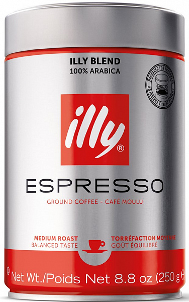 Кофе молотый Illy Caffe Espresso (Илли Кафе Эспрессо) 250г. фото в онлайн-магазине Kofe-Da.ru