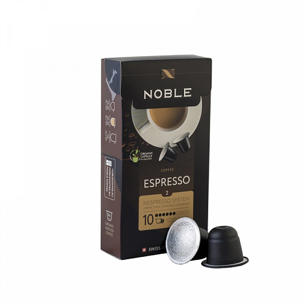 Кофе в капсулах Noble Espresso формата Nespresso, 10шт в упаковке фото в онлайн-магазине Kofe-Da.ru