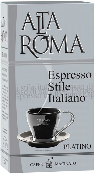 Alta Roma Platino кофе молотый, 250г фото в онлайн-магазине Kofe-Da.ru