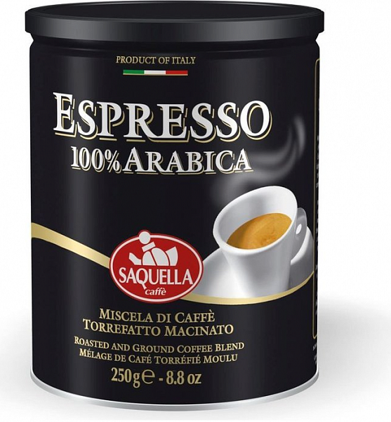 Кофе молотый Saquella Espresso Arabica 250 г фото в онлайн-магазине Kofe-Da.ru