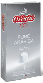 Кофе в капсулах Carraro Puro Arabica формат Nespresso, 10шт в упаковке фото в онлайн-магазине Kofe-Da.ru