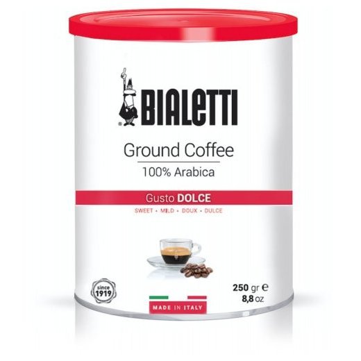Кофе молотый Bialetti DOLCE 250гр ж/б фото в онлайн-магазине Kofe-Da.ru