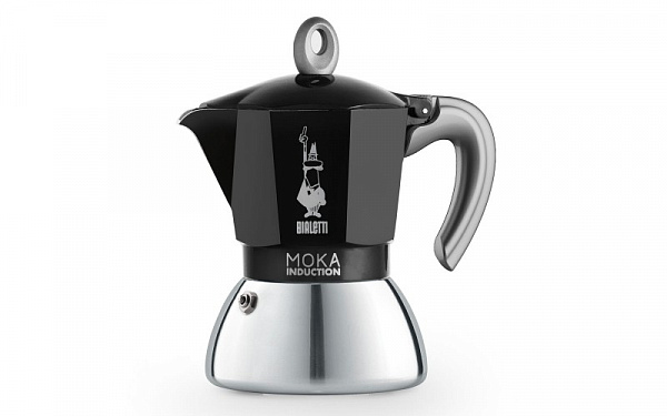 Гейзерная кофеварка Bialetti New Moka Induction Black 4 порции фото в онлайн-магазине Kofe-Da.ru