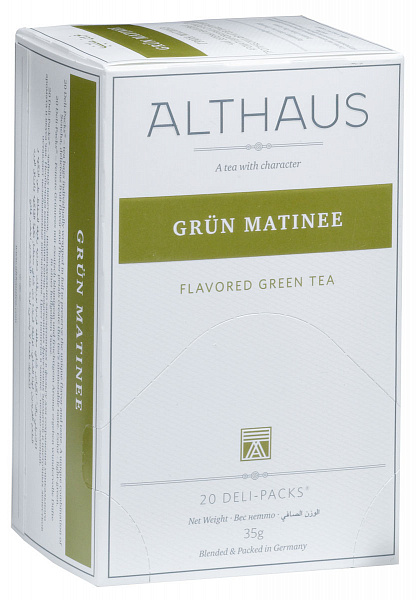 Пакетированный чай для чашек Deli Рack Althaus Grün Matinee  20х1.75 гр фото в онлайн-магазине Kofe-Da.ru
