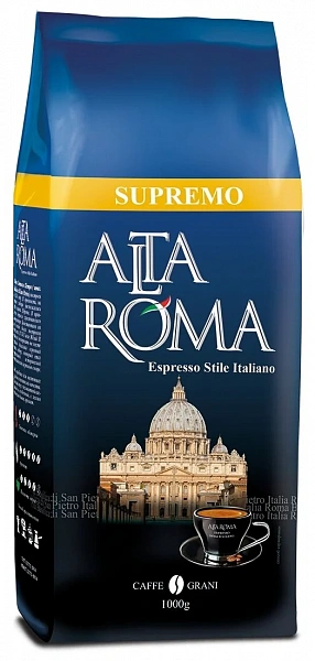 Кофе в зернах Alta Roma Supremo 1кг, Альта Рома Супремо фото в онлайн-магазине Kofe-Da.ru