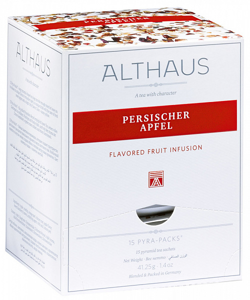 Пакетированный чай в пирамидках Pyra-Pack Althaus Persischer Apfel 15х4 гр фото в онлайн-магазине Kofe-Da.ru
