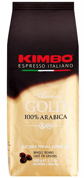 Кофе в зернах Kimbo Aroma Gold Arabica 0,5 кг фото в онлайн-магазине Kofe-Da.ru