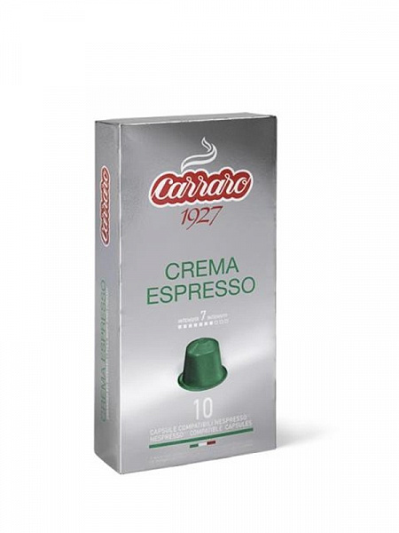 Кофе в капсулах Carraro Crema Espresso формат Nespresso, 10шт в упаковке фото в онлайн-магазине Kofe-Da.ru