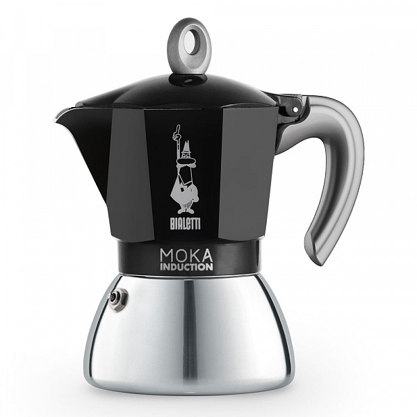 Гейзерная кофеварка Bialetti Moka Induction NEW черная 6 порций фото в онлайн-магазине Kofe-Da.ru
