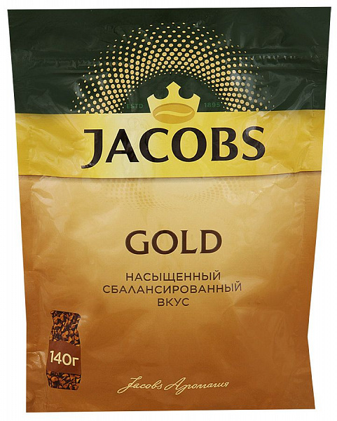 Кофе растворимый Jacobs Gold, 140г фото в онлайн-магазине Kofe-Da.ru
