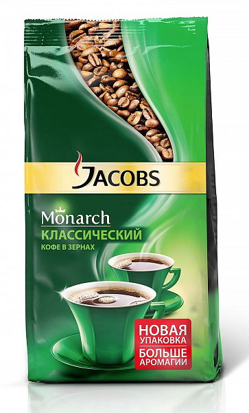Кофе в зернах Jacobs Monarch Классический 800 гр. вакуумная упаковка фото в онлайн-магазине Kofe-Da.ru