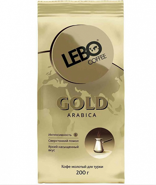 Кофе Lebo Gold 200гр. Молотый для турки фото в онлайн-магазине Kofe-Da.ru