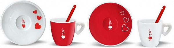 Набор 2 чашки сердце + ложка Y0TZ011 фото в онлайн-магазине Kofe-Da.ru