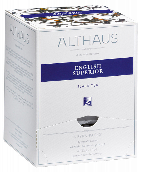 Пакетированный чай в пирамидках Pyra-Pack Althaus English Superior 15х2.75 гр фото в онлайн-магазине Kofe-Da.ru
