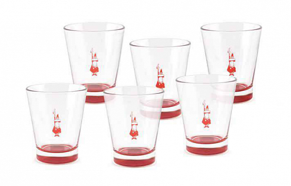 Набор из 6 стаканов Bialetti, красный, стекло  фото в онлайн-магазине Kofe-Da.ru