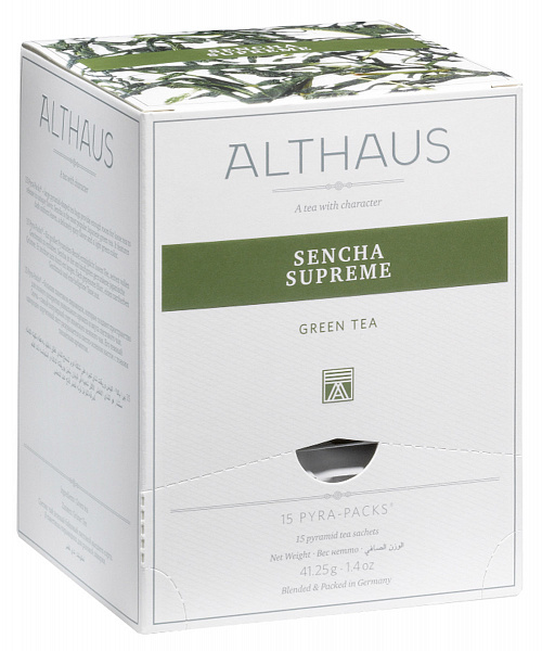 Пакетированный чай в пирамидках Pyra-Pack Althaus Sencha Supreme 15х2.75 гр фото в онлайн-магазине Kofe-Da.ru