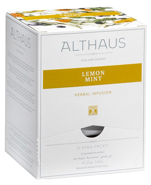 Пакетированный чай в пирамидках Pyra-Pack Althaus Lemon Mint 15х2.75 гр фото в онлайн-магазине Kofe-Da.ru