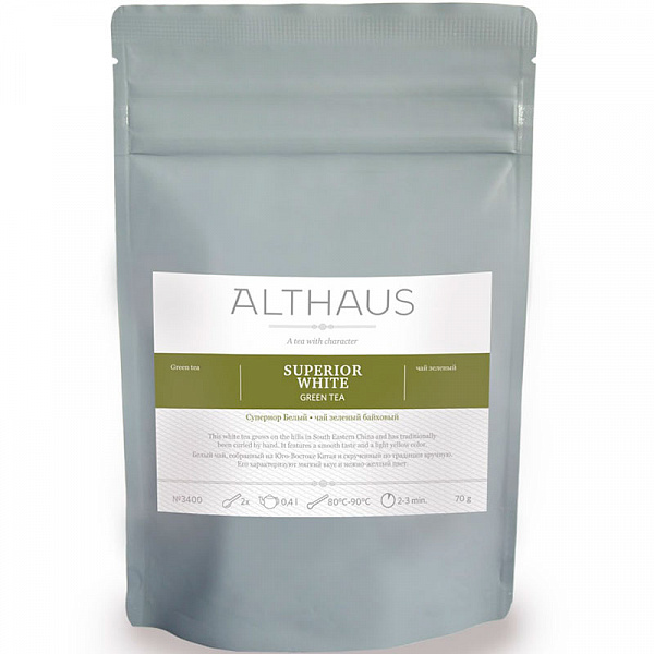 Чай зеленый листовой Althaus Superior White 70 гр фото в онлайн-магазине Kofe-Da.ru