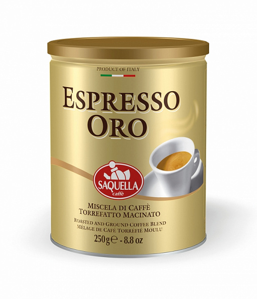 Кофе молотый SAQUELLA Espresso Oro 250 г фото в онлайн-магазине Kofe-Da.ru