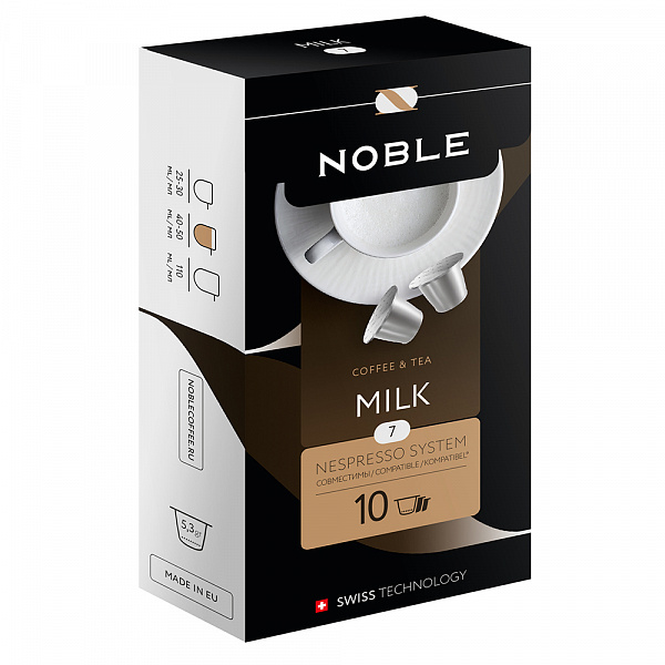 Кофе в капсулах Noble Milk формата Nespresso, 10шт в упаковке фото в онлайн-магазине Kofe-Da.ru