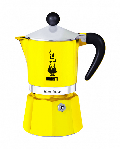 Кофеварка Bialetti Rainbow Yellow (240 мл) на 6 чашек 4983 фото в онлайн-магазине Kofe-Da.ru