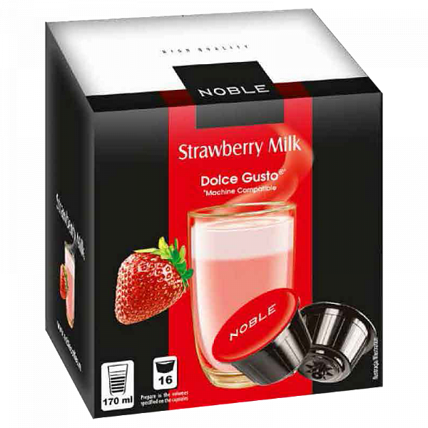 Капсулы Noble Strawberry Milk формата Dolce Gusto, 16 шт в упаковке фото в онлайн-магазине Kofe-Da.ru
