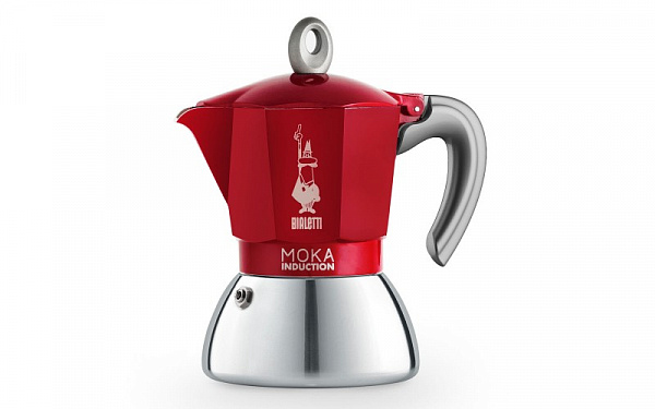 Гейзерная кофеварка Bialetti New Moka Induction Red 4 порции фото в онлайн-магазине Kofe-Da.ru