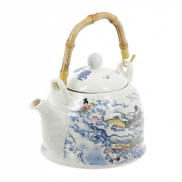 Чайник для чая Девушки в облаках, с бамбуковой ручкой, 600 мл фото в интернет-магазине Kofe-Da.ru