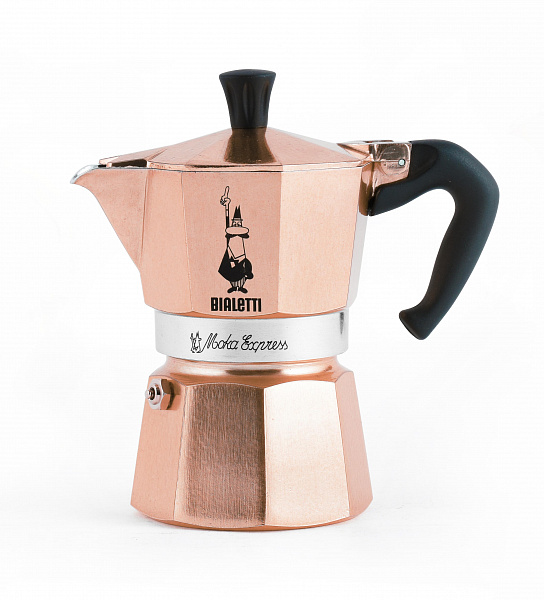 Гейзерная кофеварка Bialetti Moka Express розово-золотая 3 чашки RSG003 фото в онлайн-магазине Kofe-Da.ru
