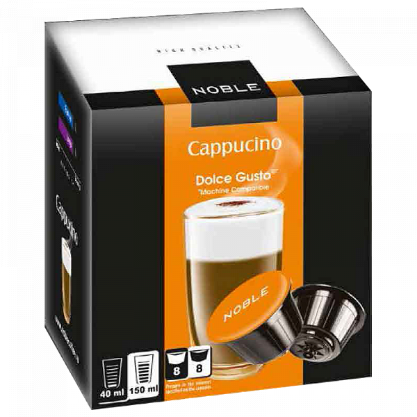 Кофе в капсулах Noble Cappuccino формата Dolce Gusto, 16 шт в упаковке фото в онлайн-магазине Kofe-Da.ru