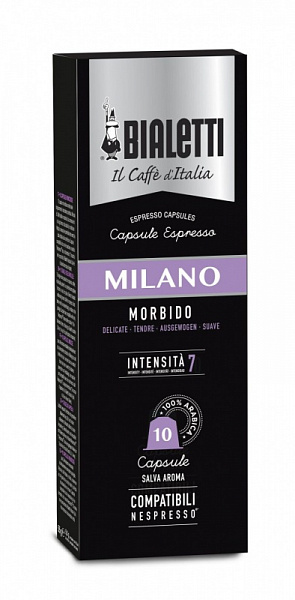 Кофе в капсулах Bialetti Milano формат Nespresso 10 капсул фото в онлайн-магазине Kofe-Da.ru