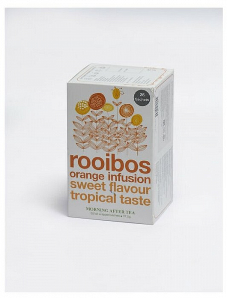 Чай в пакетиках Ройбуш оранж Morning After Tea (Rooibos orange) 25 пакетиков по 1,5 грамма фото в онлайн-магазине Kofe-Da.ru