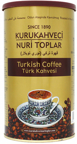 Кофе молотый Kurukahveci Nuri Toplar Turkish coffee, жестяная банка 250г фото в онлайн-магазине Kofe-Da.ru