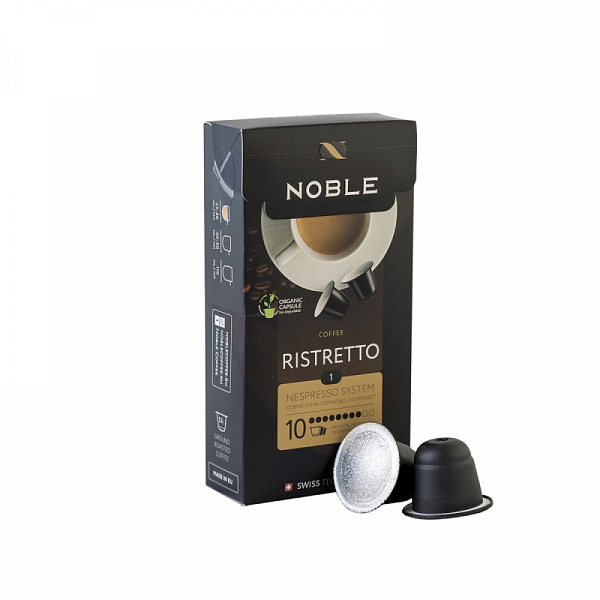 Кофе в капсулах Noble Ristretto формата Nespresso, 10шт в упаковке фото в онлайн-магазине Kofe-Da.ru