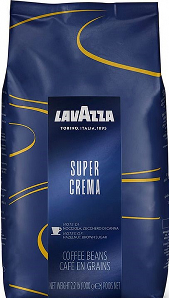 Кофе в зернах Lavazza Super Crema 1 кг фото в онлайн-магазине Kofe-Da.ru