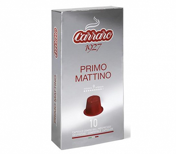 Кофе в капсулах Carraro Primo Mattino формата Nespresso, 10шт в упаковке фото в онлайн-магазине Kofe-Da.ru