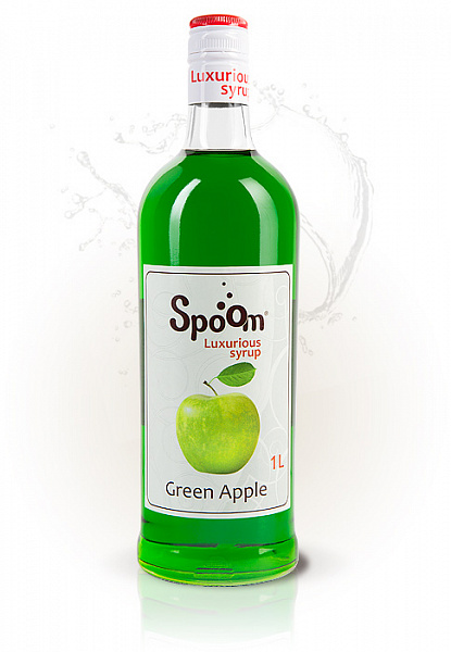 Сироп SPOOM Зеленое яблоко, Спум 1 л. фото в интернет-магазине Kofe-Da.ru