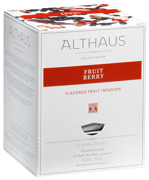 Пакетированный чай в пирамидках Pyra-Pack Althaus Fruit Berry 15х2.75 гр фото в онлайн-магазине Kofe-Da.ru