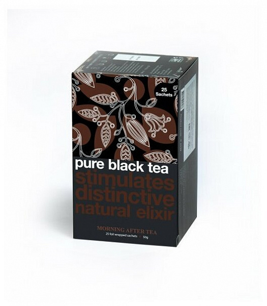 Черный чай в пакетиках Morning After Tea (Pure black tea) 25 пакетиков по 2 грамма фото в онлайн-магазине Kofe-Da.ru