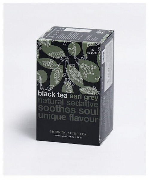 Черный чай в пакетиках Morning After Tea Эрл Грей (Black Tea Earl Grey) 25 пакетиков по 1,5 грамма фото в онлайн-магазине Kofe-Da.ru