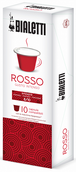 Кофе в капсулах Bialetti ROSSO для Nespresso 10шт фото в онлайн-магазине Kofe-Da.ru