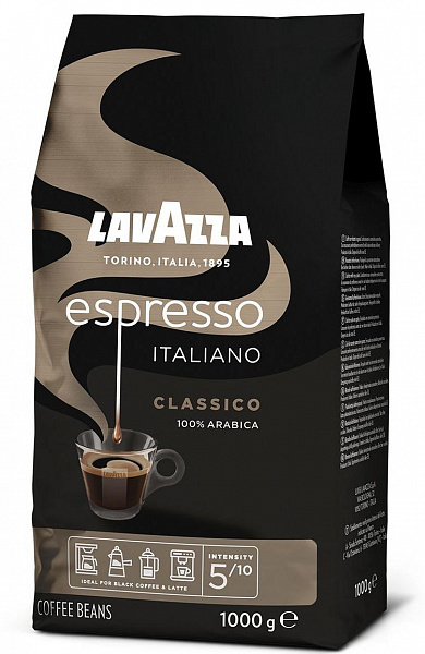 Кофе в зернах Lavazza Espresso Italiano Classico 1кг, Лавацца фото в онлайн-магазине Kofe-Da.ru