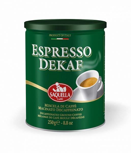 Кофе молотый Saquella Espresso Dekaf 250 г фото в онлайн-магазине Kofe-Da.ru