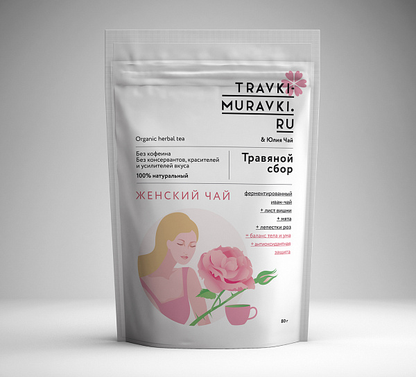 Женский травяной чай с розой и ромашкой, 80 гр фото в онлайн-магазине Kofe-Da.ru