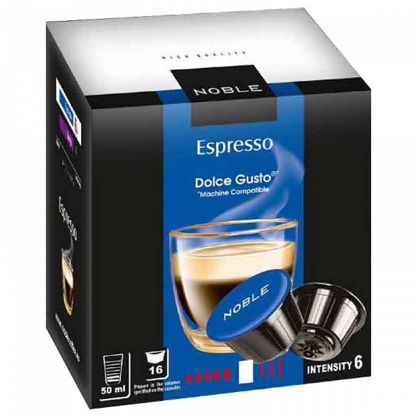 Кофе в капсулах Noble Espresso формата Dolce Gusto, 16 шт в упаковке фото в онлайн-магазине Kofe-Da.ru